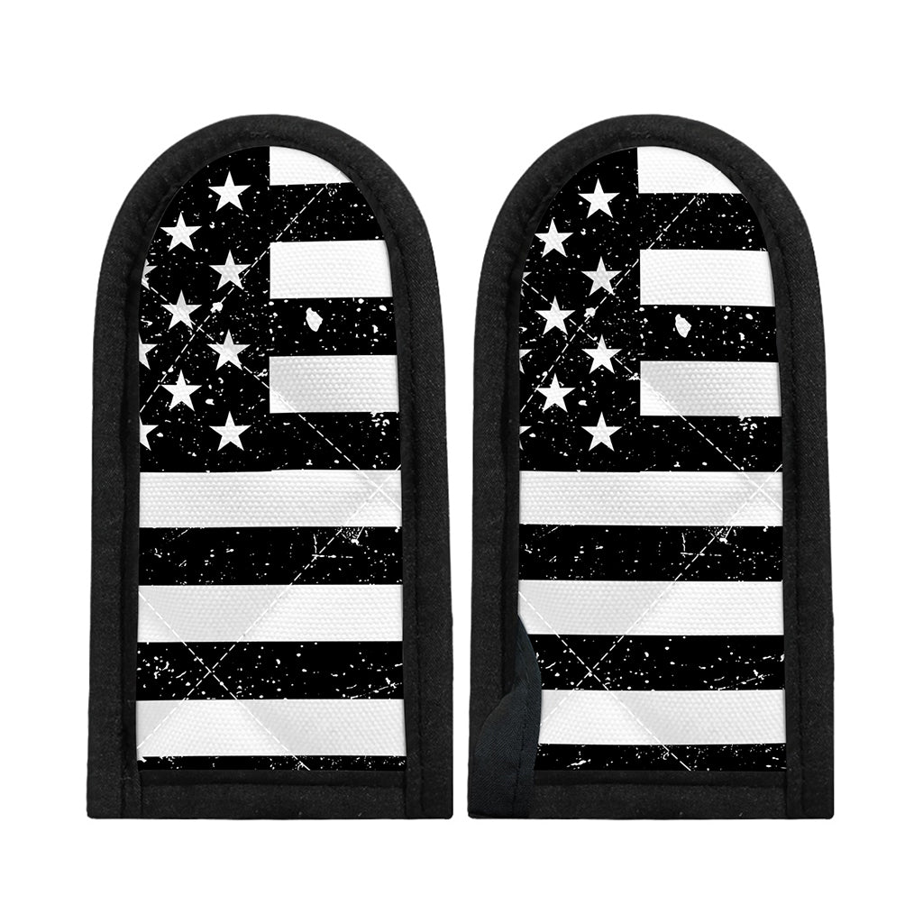 Monochrome Grunge American Flag Print Skillet Handle Cover