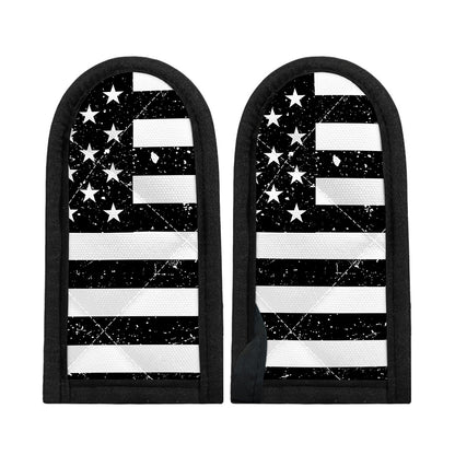 Monochrome Grunge American Flag Print Skillet Handle Cover