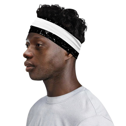 Monochrome Grunge American Flag Print Sports Headband