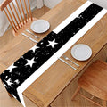 Monochrome Grunge American Flag Print Table Runner