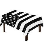Monochrome Grunge American Flag Print Tablecloth