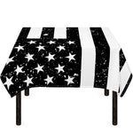 Monochrome Grunge American Flag Print Tablecloth