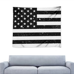 Monochrome Grunge American Flag Print Tapestry