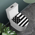 Monochrome Grunge American Flag Print Toilet Lid Cover