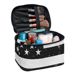 Monochrome Grunge American Flag Print Travel Makeup Bag