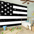 Monochrome Grunge American Flag Print Wall Sticker