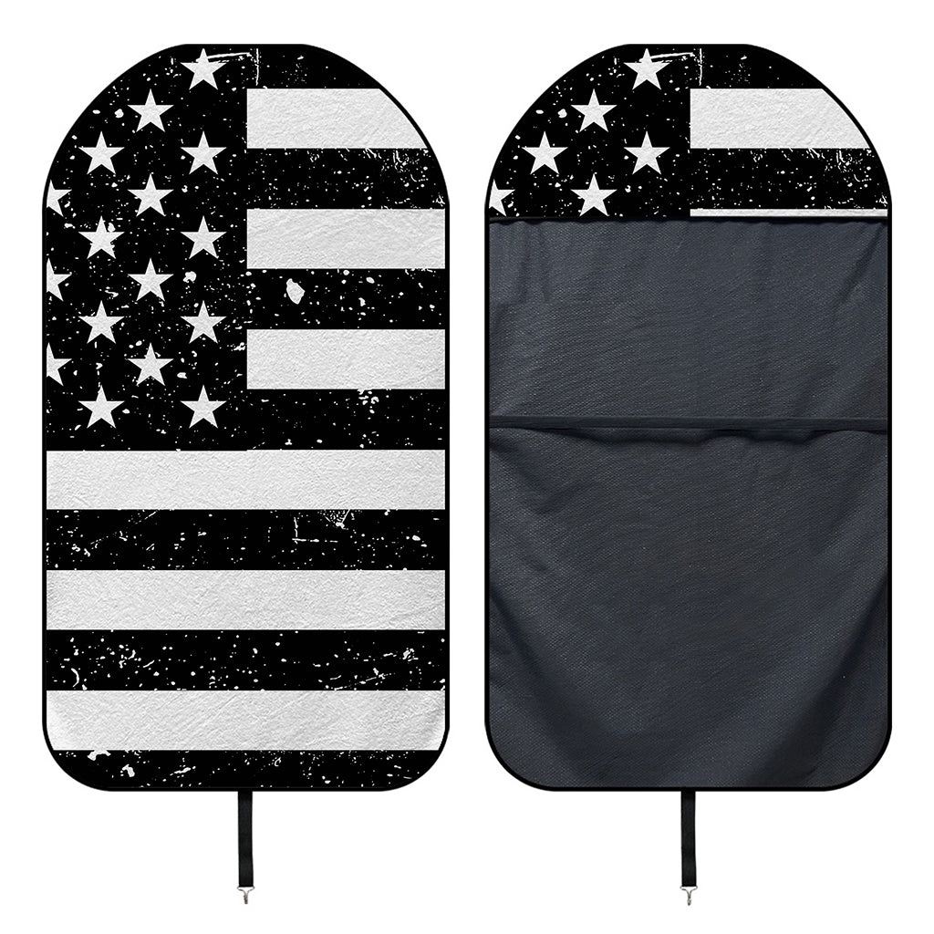 Monochrome Grunge American Flag Print Waterproof Car Seat Cover