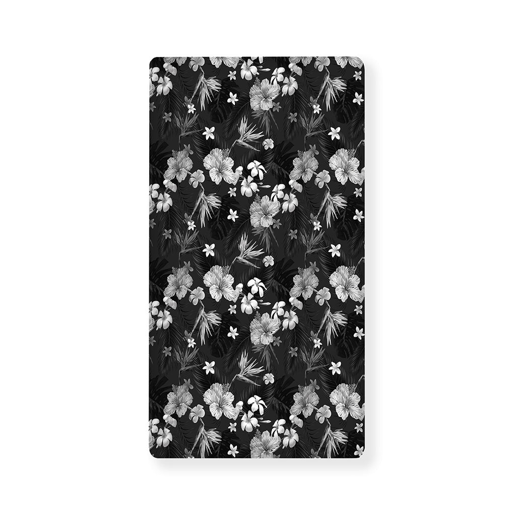 Monochrome Hawaiian Floral Print Baby Crib Sheet