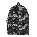 Monochrome Hawaiian Floral Print Backpack