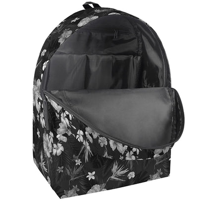 Monochrome Hawaiian Floral Print Backpack