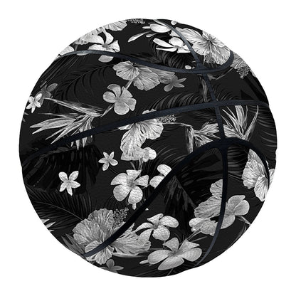 Monochrome Hawaiian Floral Print Basketball