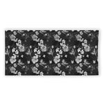Monochrome Hawaiian Floral Print Beach Towel