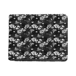 Monochrome Hawaiian Floral Print Bifold Wallet