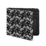 Monochrome Hawaiian Floral Print Bifold Wallet