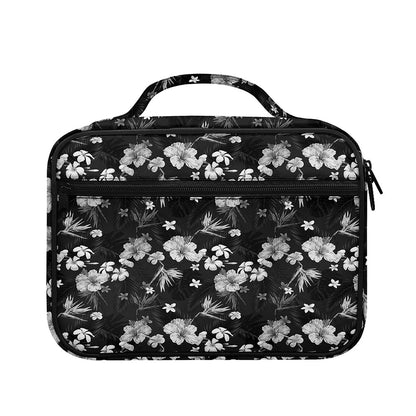 Monochrome Hawaiian Floral Print Briefcase Bible Bag