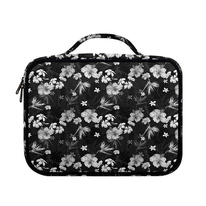 Monochrome Hawaiian Floral Print Briefcase Bible Bag