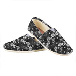 Monochrome Hawaiian Floral Print Casual Shoes
