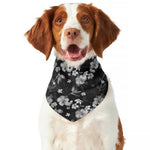 Monochrome Hawaiian Floral Print Dog Bandana