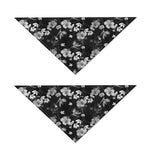 Monochrome Hawaiian Floral Print Dog Bandana