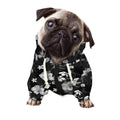 Monochrome Hawaiian Floral Print Dog Zip Up Hoodie