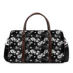 Monochrome Hawaiian Floral Print Duffle Bag
