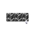 Monochrome Hawaiian Floral Print Extended Mouse Pad