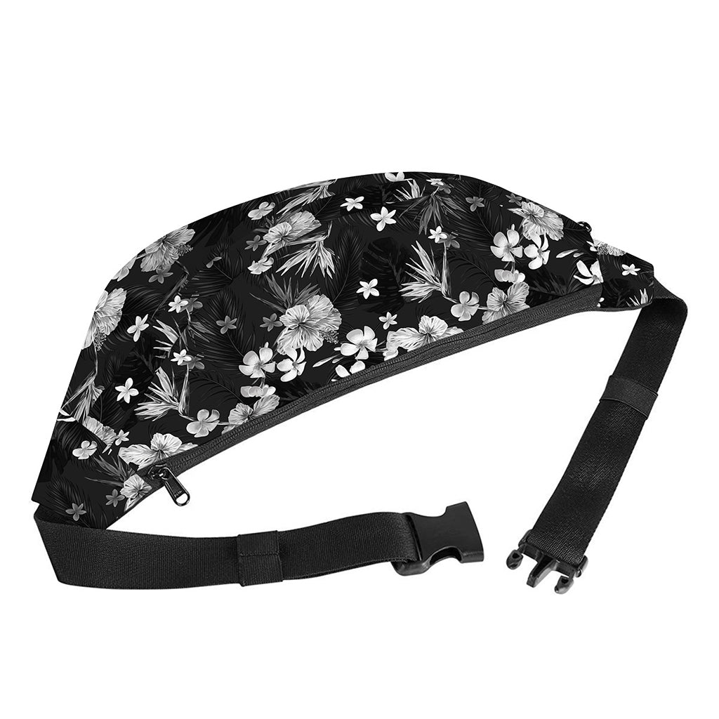 Monochrome Hawaiian Floral Print Fanny Pack