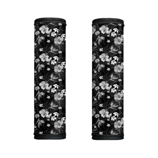 Monochrome Hawaiian Floral Print Handle Covers