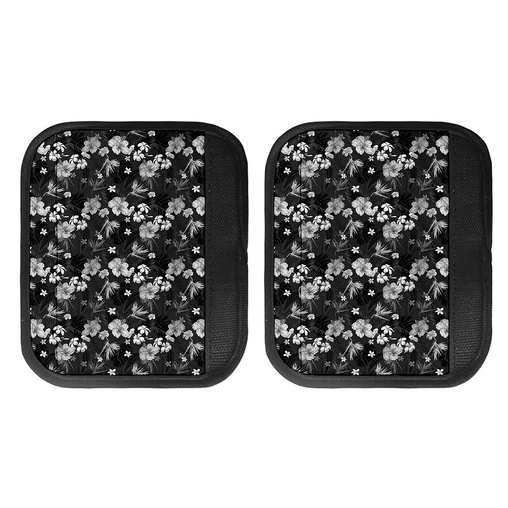 Monochrome Hawaiian Floral Print Handle Covers