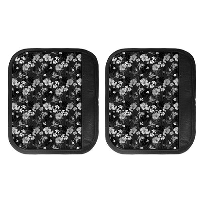 Monochrome Hawaiian Floral Print Handle Covers