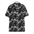 Monochrome Hawaiian Floral Print Hawaiian Shirt