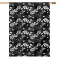 Monochrome Hawaiian Floral Print House Flag