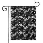 Monochrome Hawaiian Floral Print House Flag