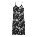 Monochrome Hawaiian Floral Print Jersey Midi Cami Dress