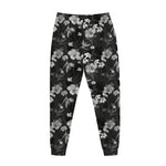 Monochrome Hawaiian Floral Print Jogger Pants