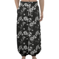 Monochrome Hawaiian Floral Print Lantern Pants