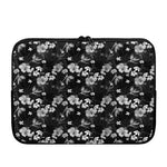 Monochrome Hawaiian Floral Print Laptop Sleeve