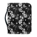 Monochrome Hawaiian Floral Print Leather Bible Cover