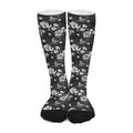 Monochrome Hawaiian Floral Print Long Socks