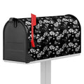 Monochrome Hawaiian Floral Print Mailbox Cover