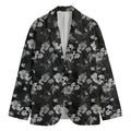 Monochrome Hawaiian Floral Print Men's Blazer