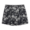 Monochrome Hawaiian Floral Print Mesh Shorts