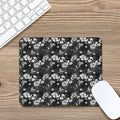Monochrome Hawaiian Floral Print Mouse Pad