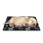 Monochrome Hawaiian Floral Print Pet Cooling Mat Cover