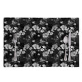 Monochrome Hawaiian Floral Print Placemat
