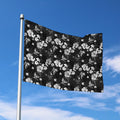 Monochrome Hawaiian Floral Print Polyester Flag