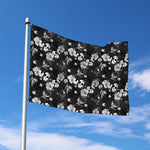 Monochrome Hawaiian Floral Print Polyester Flag