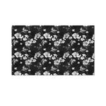 Monochrome Hawaiian Floral Print Polyester Flag