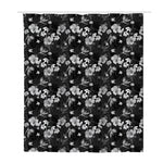 Monochrome Hawaiian Floral Print Polyester Shower Curtain