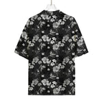 Monochrome Hawaiian Floral Print Rayon Hawaiian Shirt